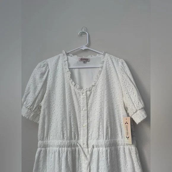 Nanette Lepore Mila Eyelet Mini Dress White Size 12, new with tag - Picture 5 of 8